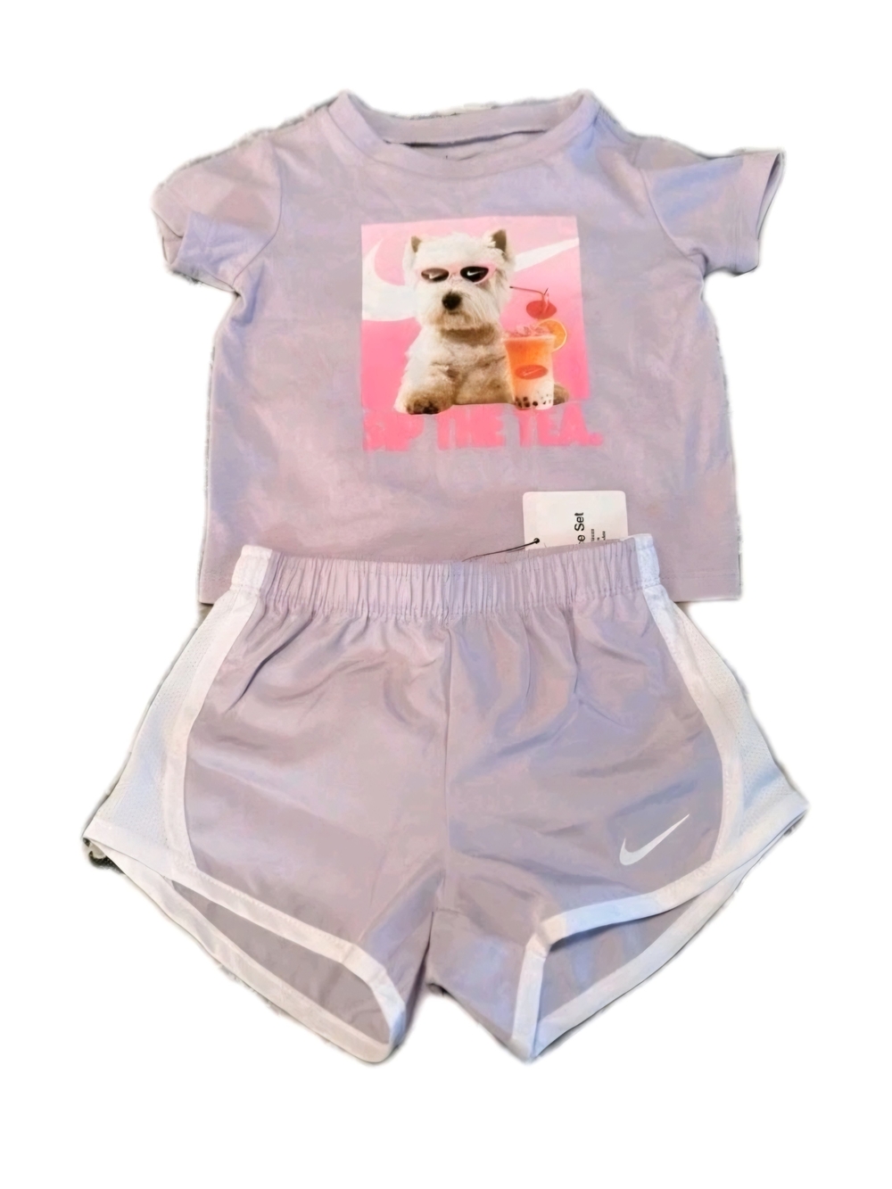 Nike Child Lavender Shorts & Graphic Tee Set - 12 Month Or 18 Month